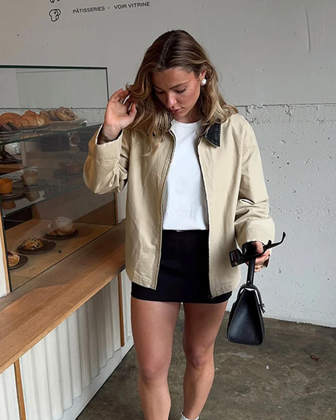 Veste zippée col contrasté stylée