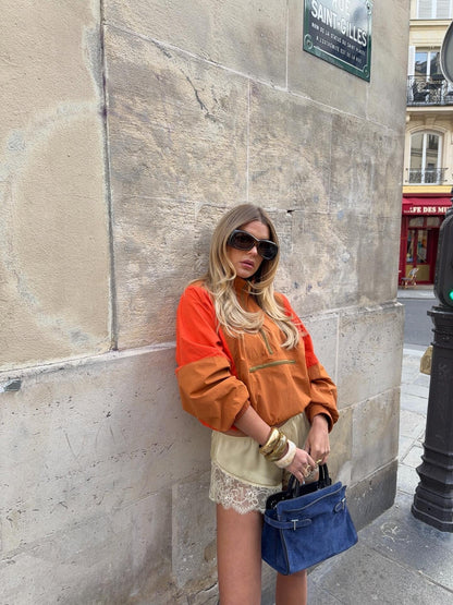 Kate Colorblock Half-Zip Windbreaker Jacket