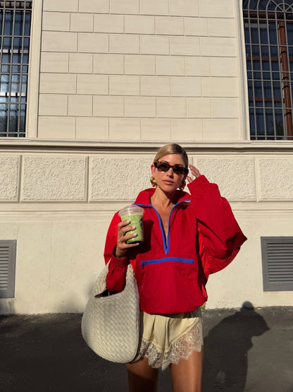 Kate Colorblock Half-Zip Windbreaker Jacket