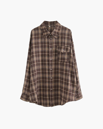 Chemise à carreaux oversize manches longues