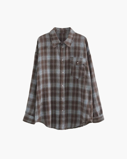 Chemise à carreaux oversize manches longues
