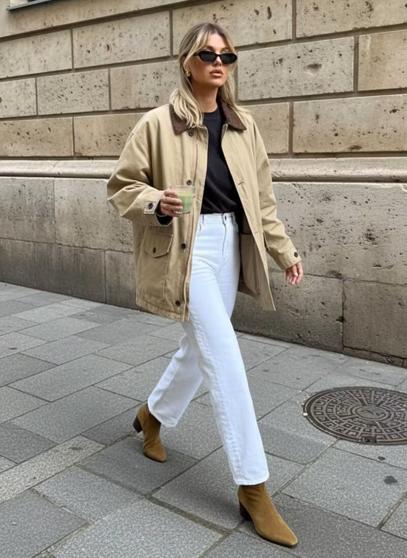 Vintage Long Utility Canvas Jacket
