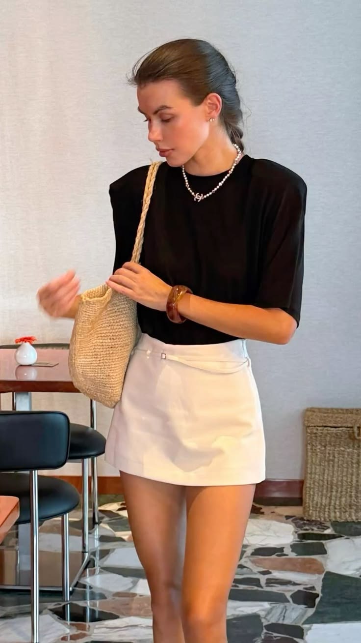 Casual Side Zip Mini Skort with Belt